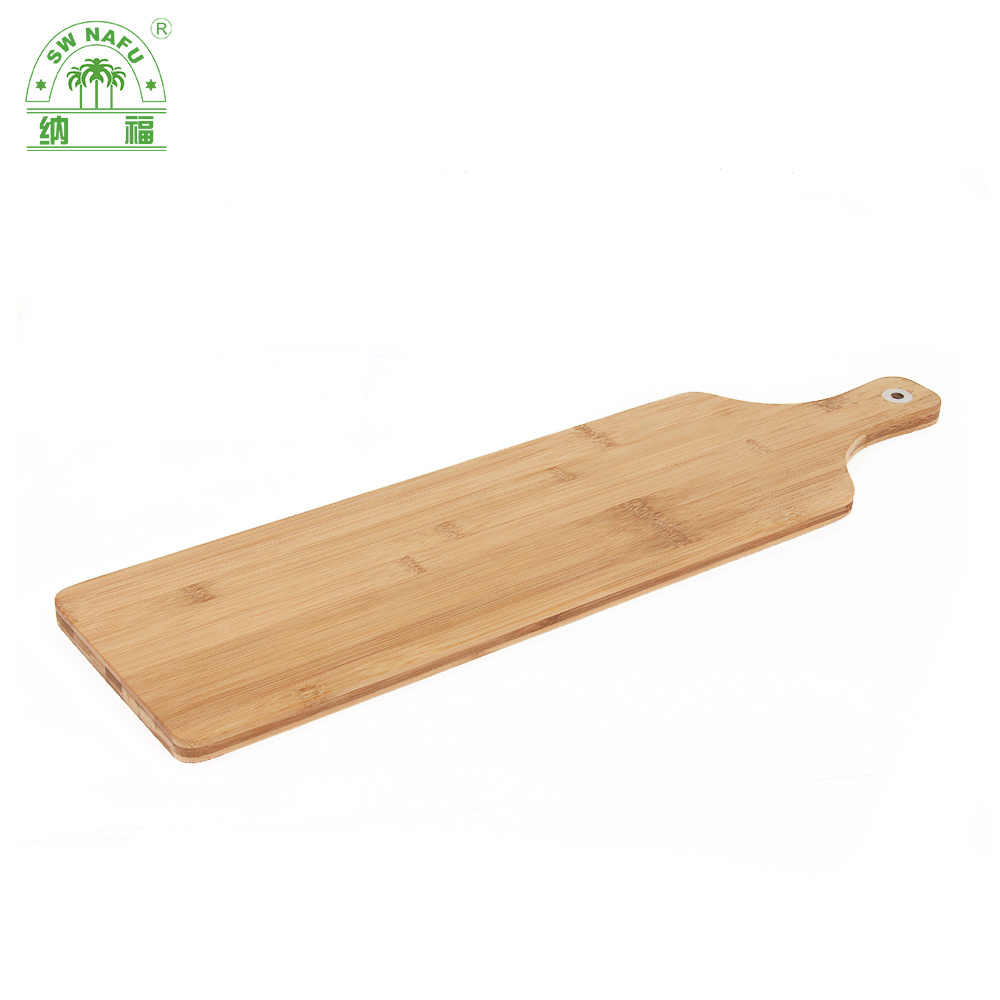 Heavy Duty Long Bamboo Charcuteria Board Sushi Serving Platter with Handle