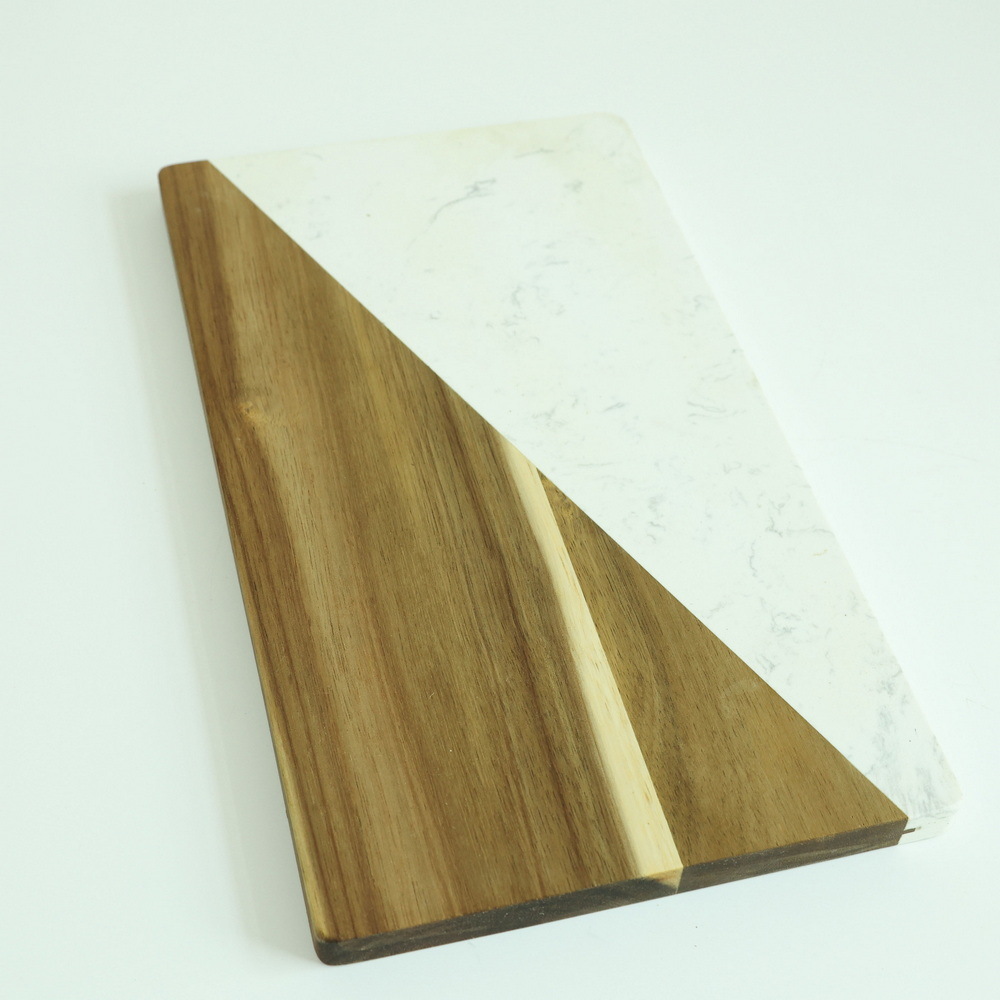 White Marble Wood Board for Food and Cheese
