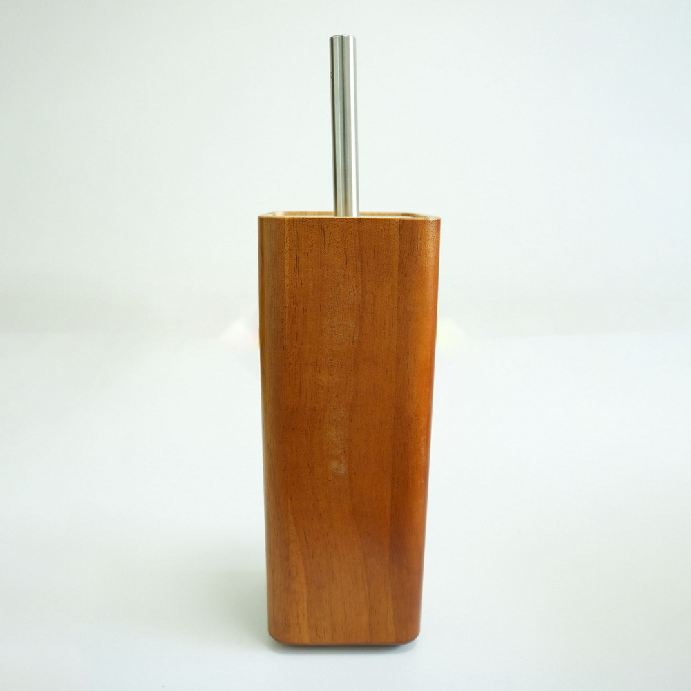 Factory Supply Bamboo Wooden Toilet Bowl Brush with Holder for Bathroom