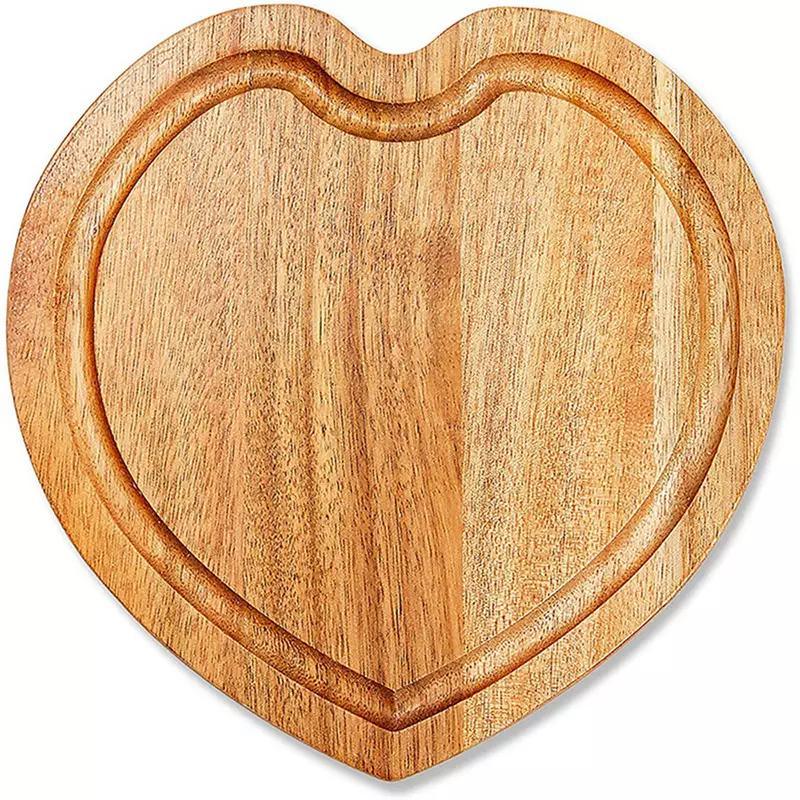 Heart Shape Wooden Cheese Board Set Acacia Wood Cheese Serving Board with Cheese Knife