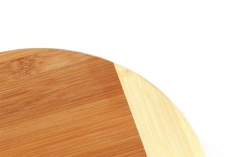 Nafu Custom High Quality Two-Tone Bamboo Vegetable Cutting Board with Metal Handle