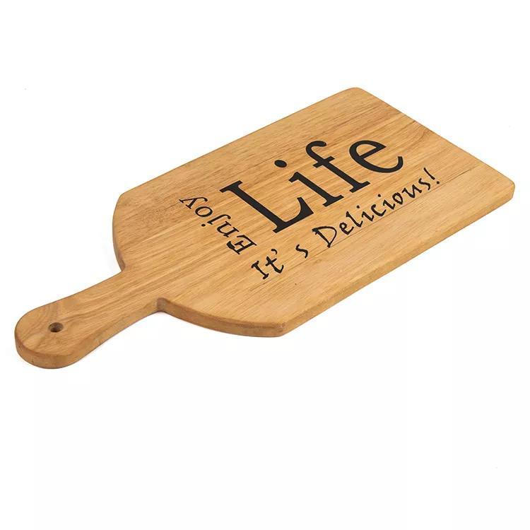 Personalize Easy Clean Oak Wood Cutting Board Serving Board with Handle