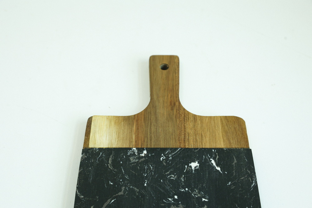 Wood Artificial Marble Chopping Board Serving Tray with Handle