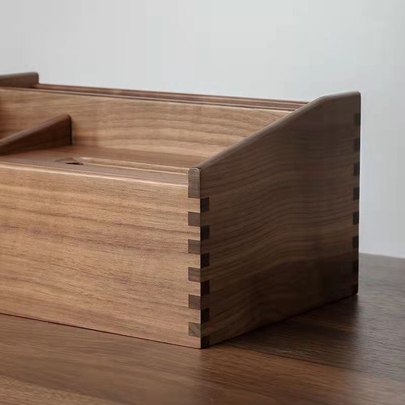Walnut Wood Storage Box Tissue Box Multifunctional Solid Wood Pumping Box
