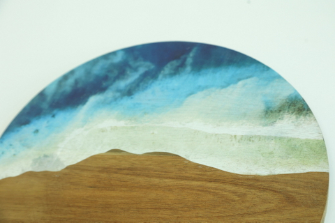 Round Acacia Wood Cutting Board with UV Printing