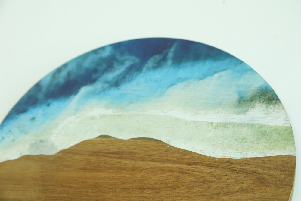 Round Acacia Wood Cutting Board with UV Printing