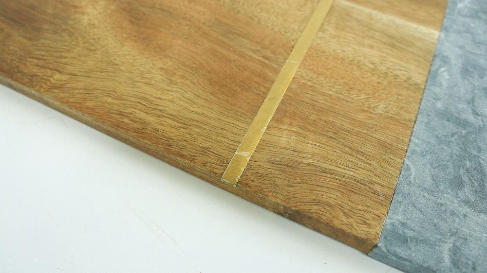 Paddle Shape Acaca Wood and Marble Serving Board Charcuterie Board Cheese Board