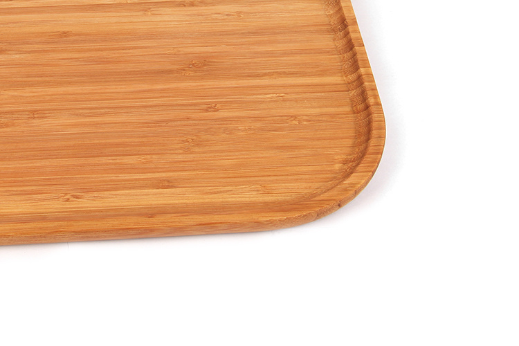Square Shape 13 Inch Serving Tray Bamboo Wood Serving Plate Dinner Plate
