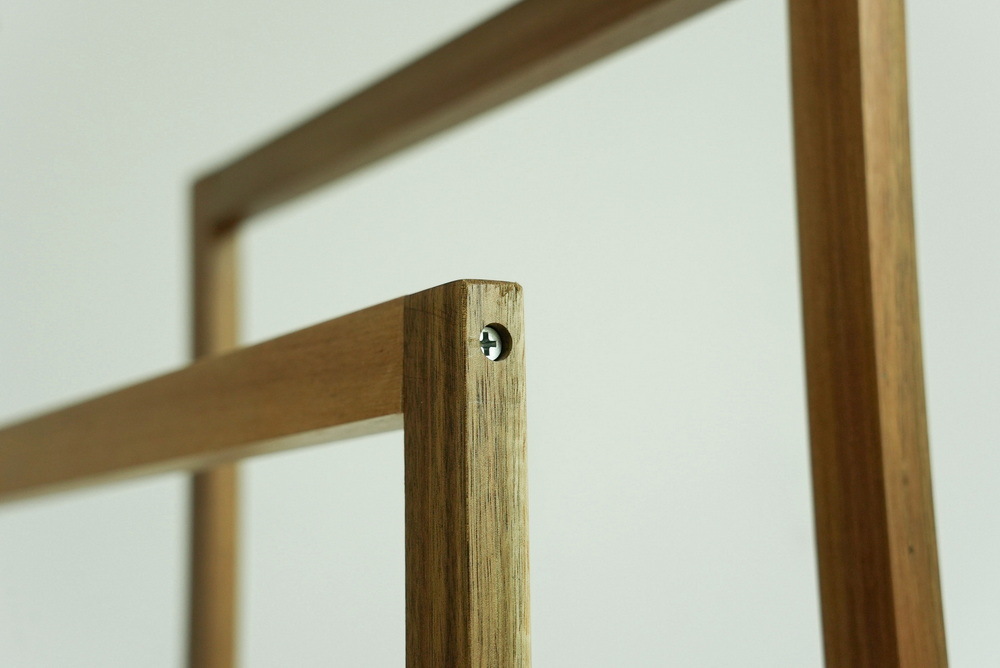 3-Tier Knock Down Free Standing Towel Drying Rack Wooden Towel Rack for Bathroom and Kitchen