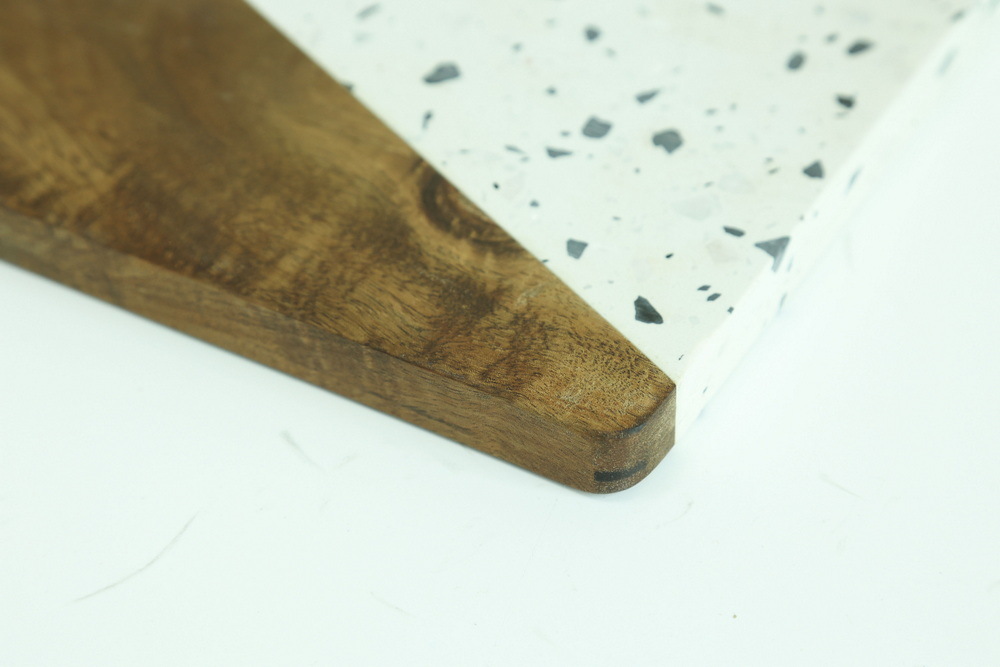 Homsense Reversible Wood Marble Cheese Cutting Board Chopping Board