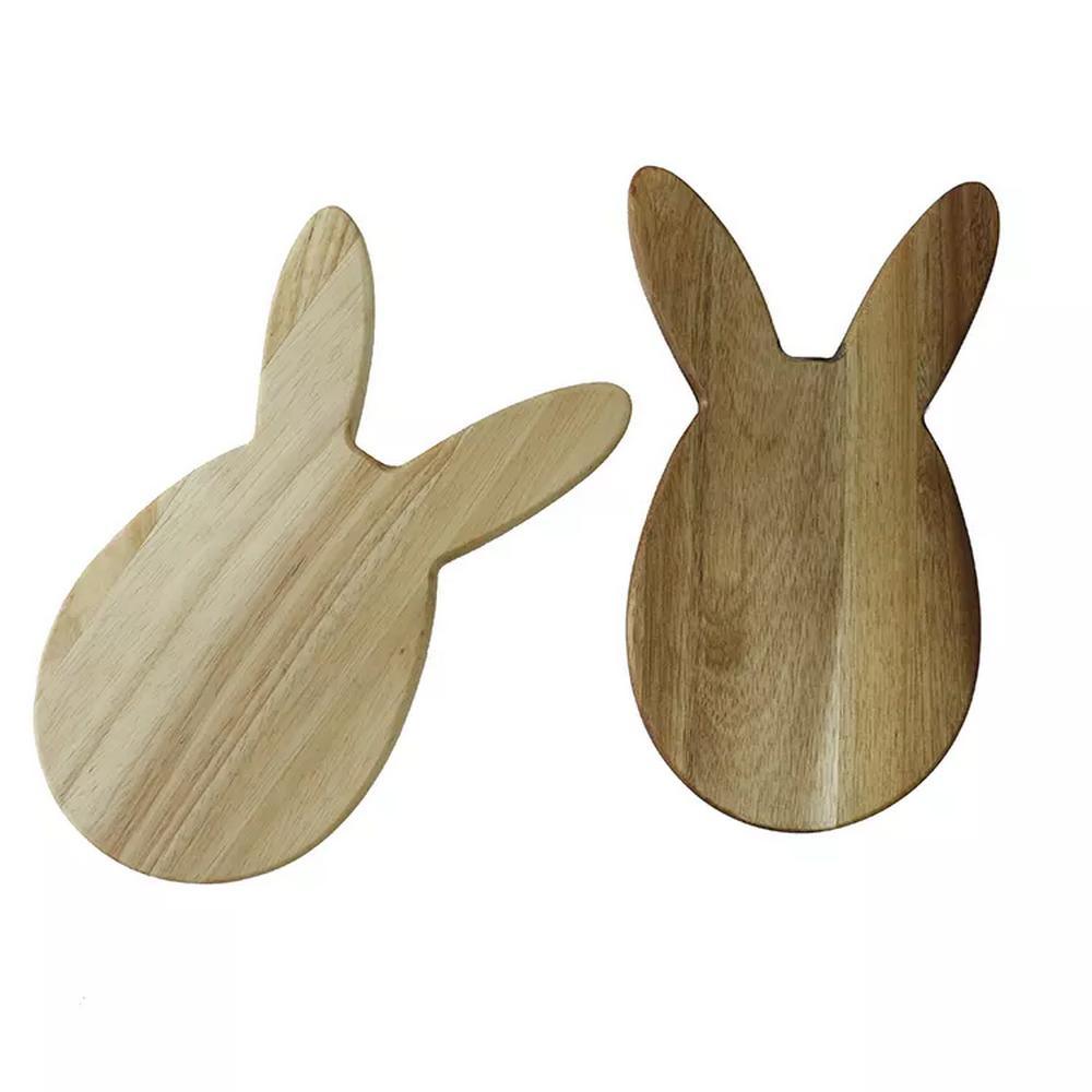 Easter Day Gift Home Rubber Wood Animal Shape Eating Plate Food Serving Tray Dish