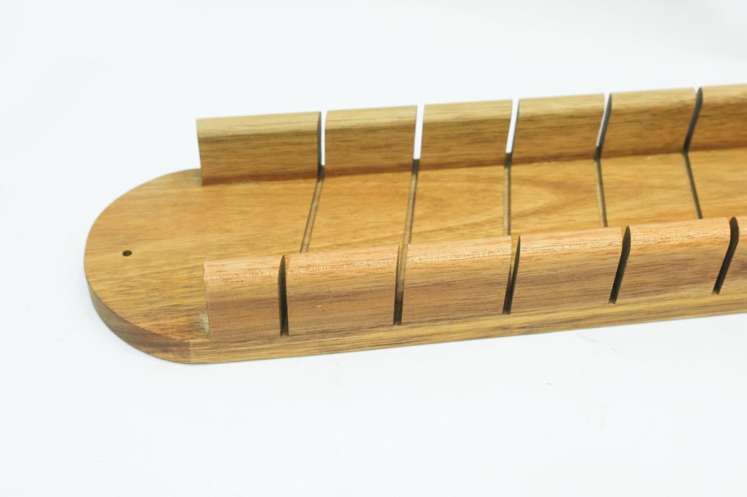 Acacia Wood French Bread Baguette Tray W/Marks for Slicing Bread 20.5 X 4.3"