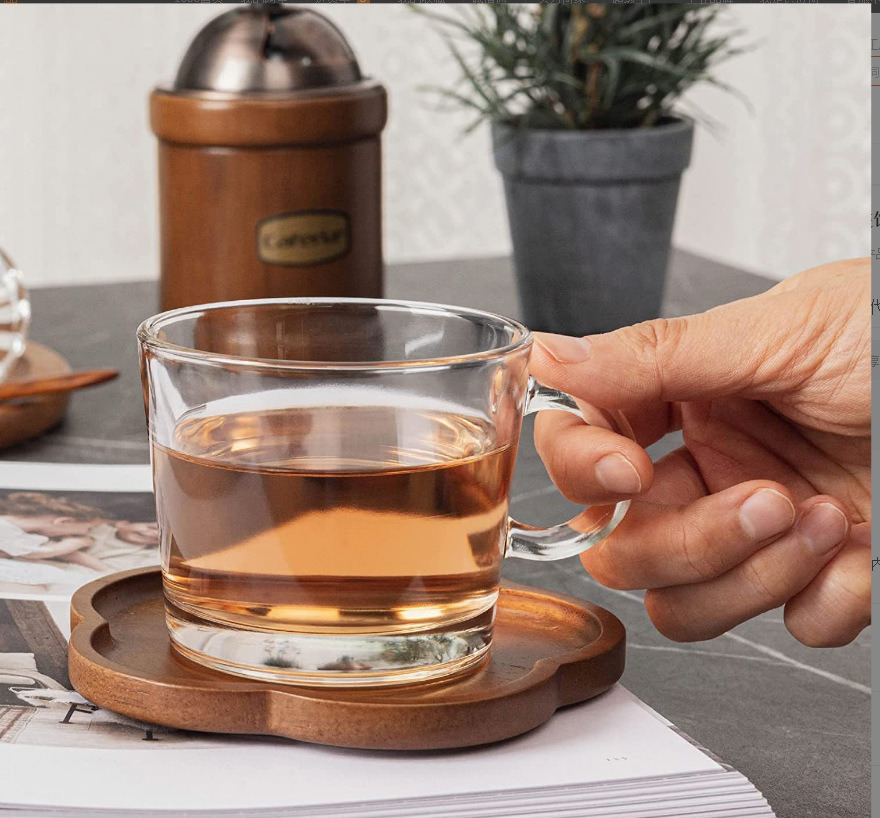 Walnut Storage Coaster Restaurant Coffee Cup Mug Coaster Wooden Coaster