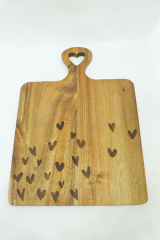 Custom Paddle Shape Serving Board with Handle and Lasering Logo