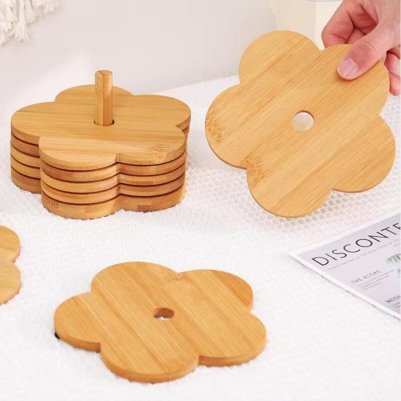 Bamboo Heat Insulation Placemats Dining Table Mats Teacup Bowl Coasters for Home
