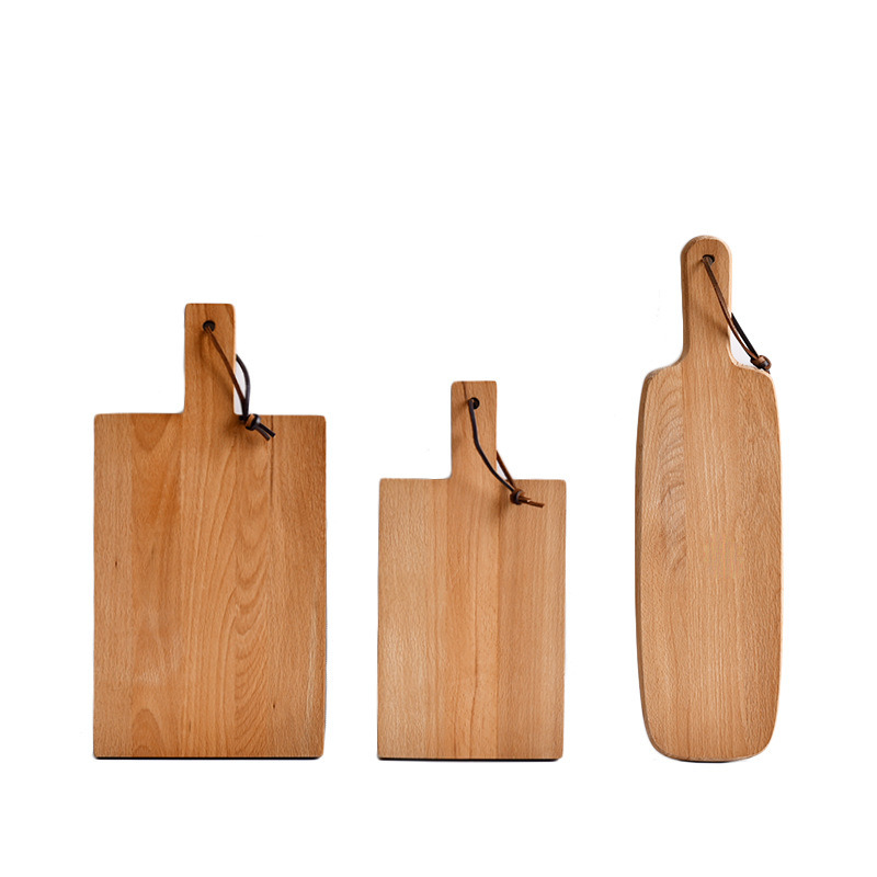 Japanese Style Beech Cutting Board Tray with Handle Solid Wood Vegetable Cutting Bread Board