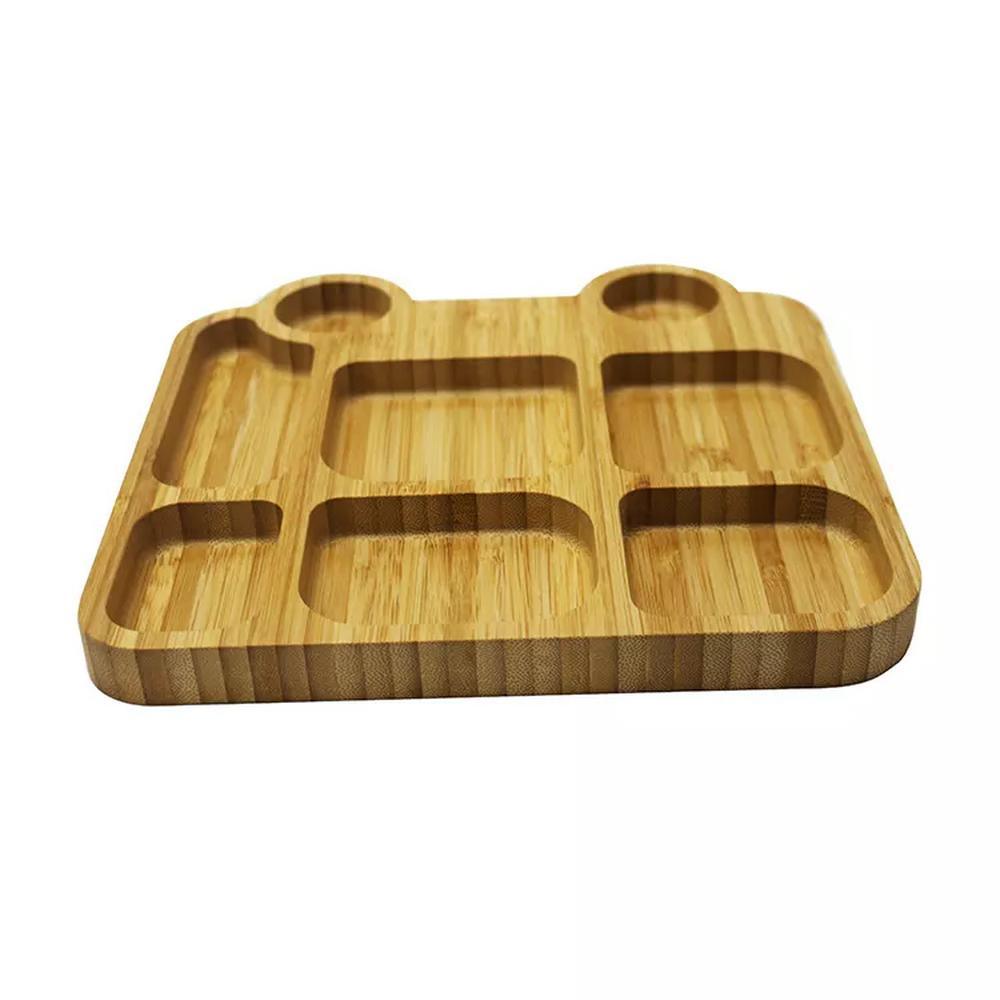 Car Shape Natural Bamboo Serving Plate Serving Tray for Food