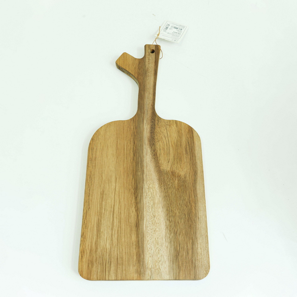 Paddle Shape Acacia Wood Bread Cutting Board Wood Serving Board with Handle