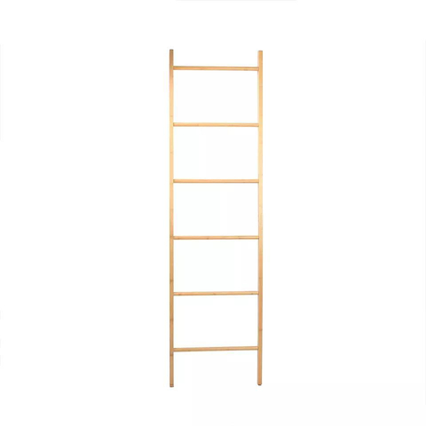 Custom 6 Tier Bamboo Wooden Bathroom Storage Towel Shelf Rack