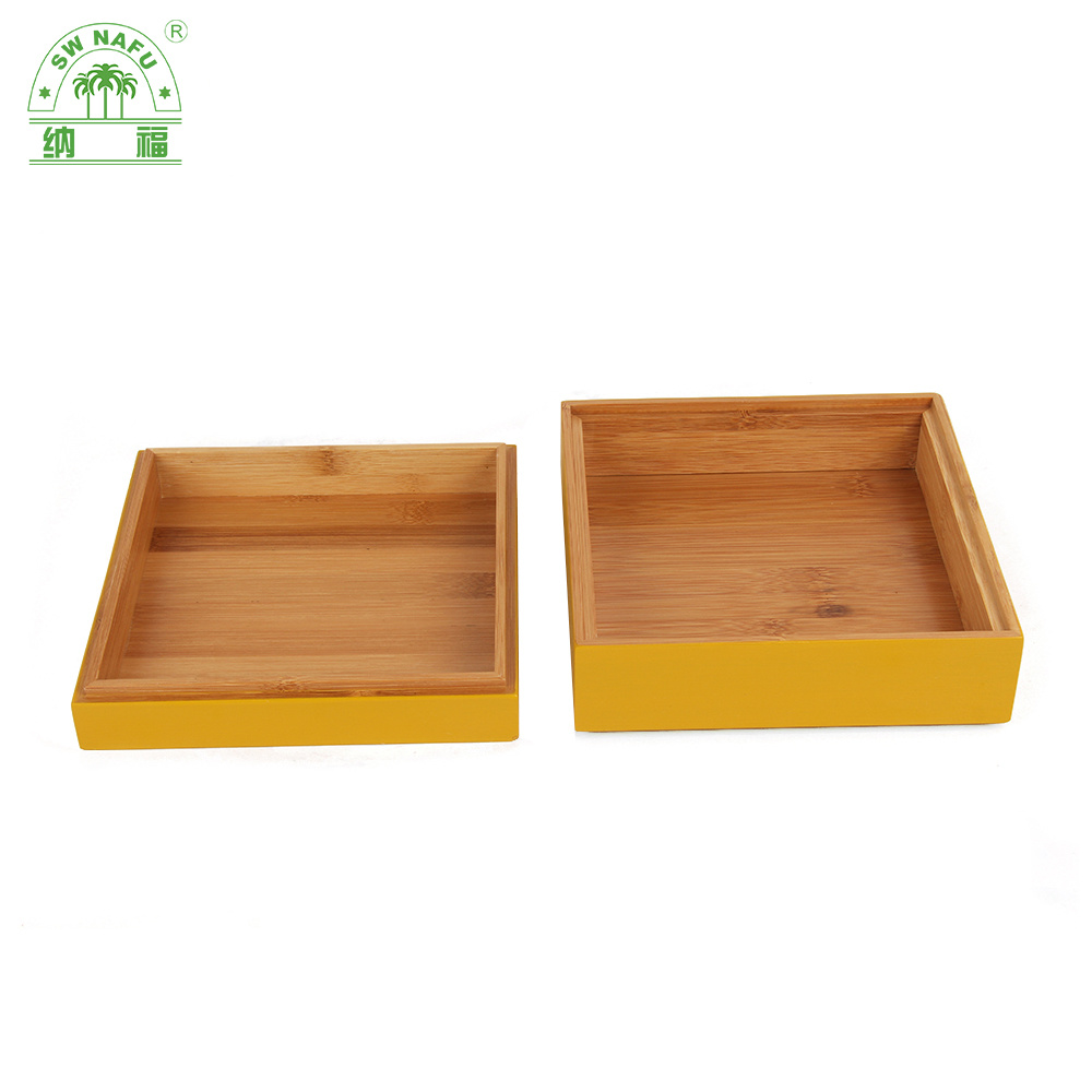 Custom Hot Sale Decorative Lacquer Bamboo Wooden Storage Box Jewelry Box with Lid