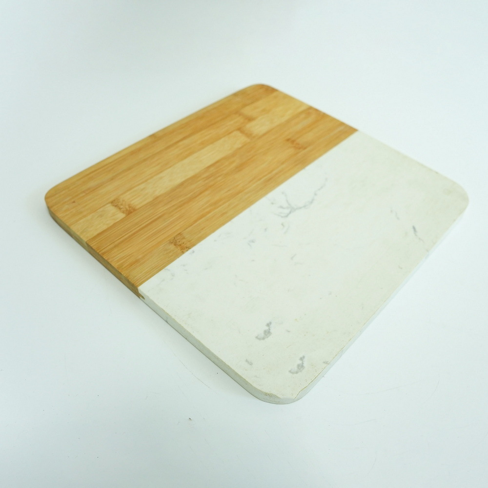 Square Shape Marbleand Bamboo Chopping Cutting Board Cheese Board
