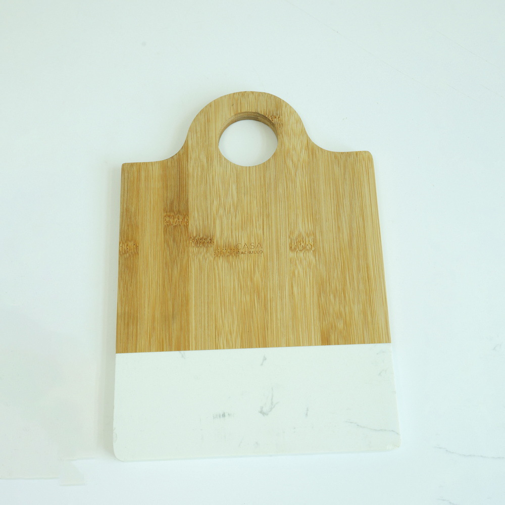 Marble and Wood Charcuterie Board Serving Board for Cheese / Cake / Bread