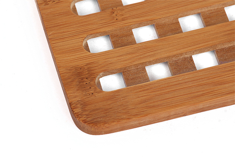 Custom Square Bamboo Coaster Set Bamboo Trivet for Hot Pans and Pads