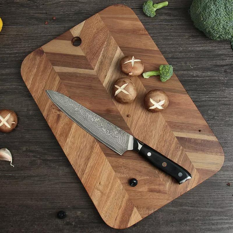 Acacia Herringbone Pattern End Grain Wooden Chopping Board Wood Cutting Board