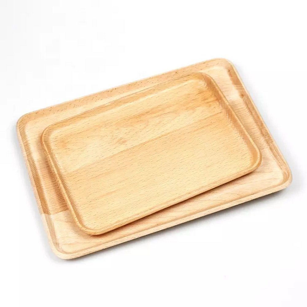 Modern Rectangle Beech Solid Wood Vegetables Bread Serving Tray