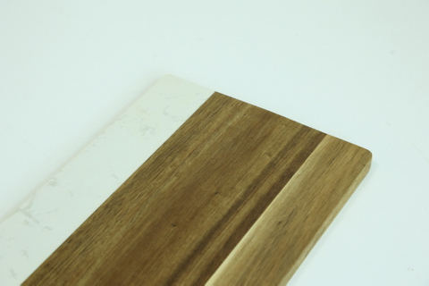 Homsense Rectangle Marble and Acacia Wood Cheese Board Cutting Board for Kitchen