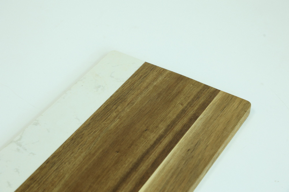 Homsense Rectangle Marble and Acacia Wood Cheese Board Cutting Board for Kitchen