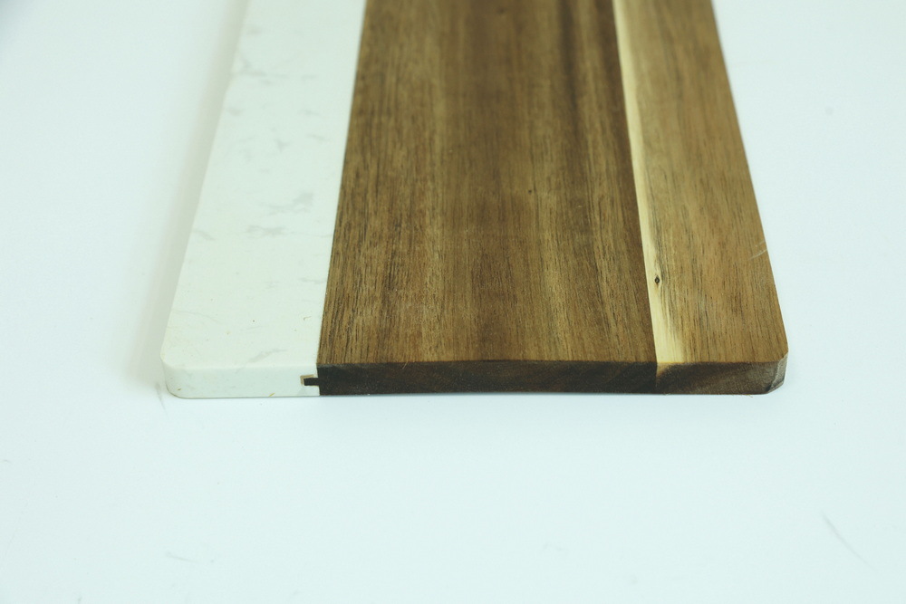 Homsense Rectangle Marble and Acacia Wood Cheese Board Cutting Board for Kitchen