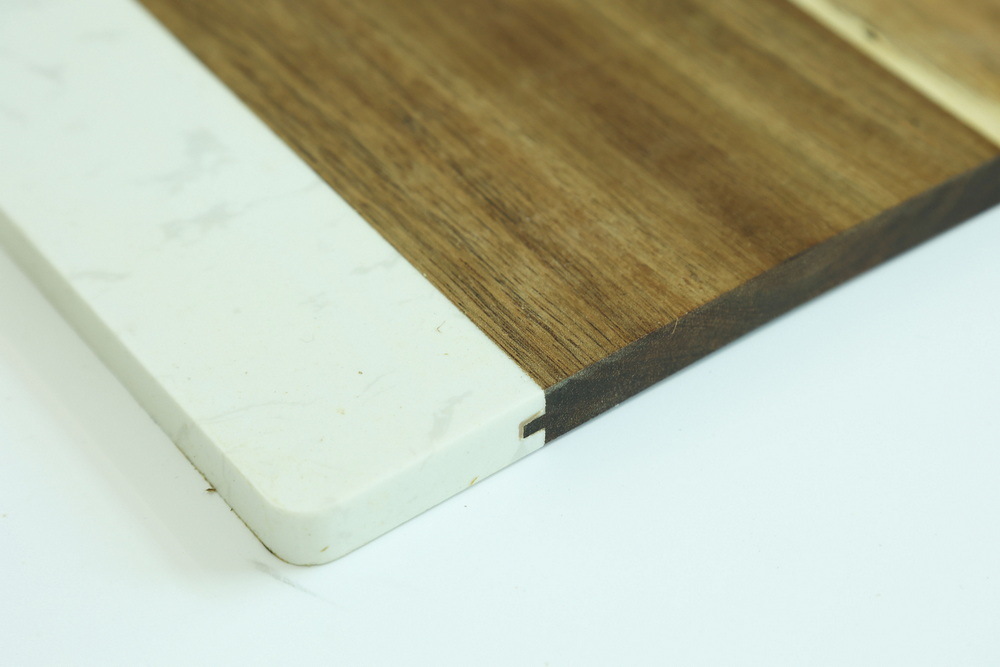 Homsense Rectangle Marble and Acacia Wood Cheese Board Cutting Board for Kitchen