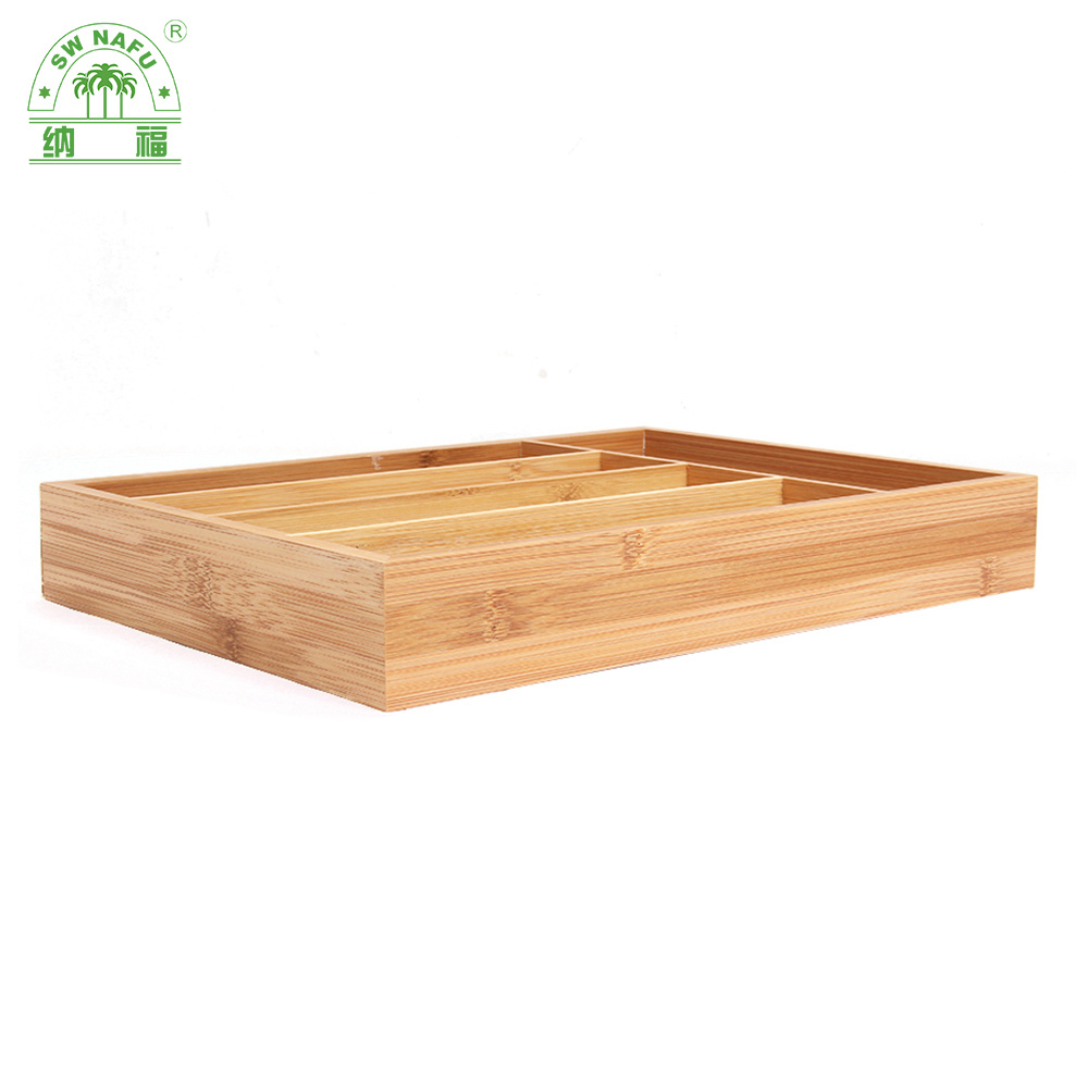Wholesale Organic Bamboo Kitchen Organizer Bamboo Cutlery Tray