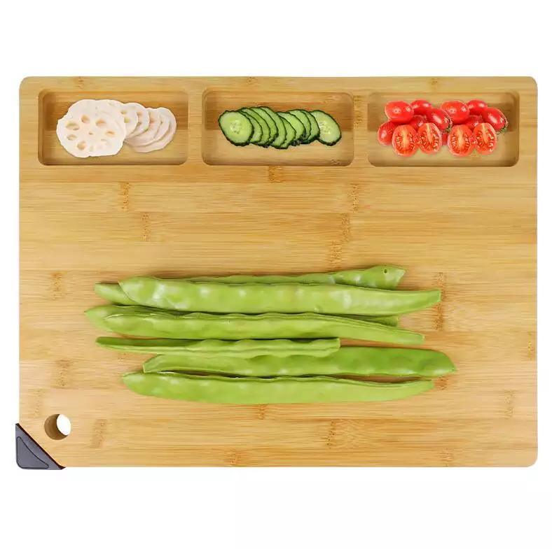 Double Side Use Large Organic Bamboo Cutting Board with Juice Groove Kitchen Chopping Board for Meat