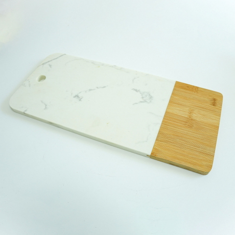 Rectangular Bamboo Marble Charcuterie Board Cheese Board