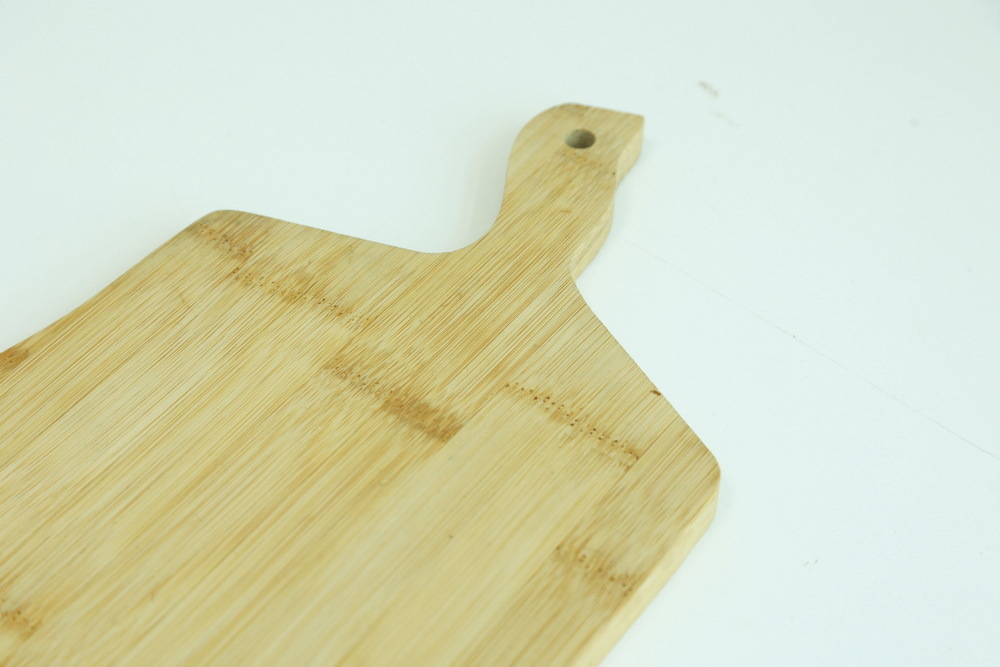 Paddle Shape Black Marble and Bamboo Serving Board Serving Tray for Cheese / Charcuterie / Bread