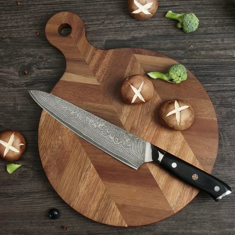 Herringbone Pattern Wooden Chopping Board Acacia Chop Block Wood Cutting Board
