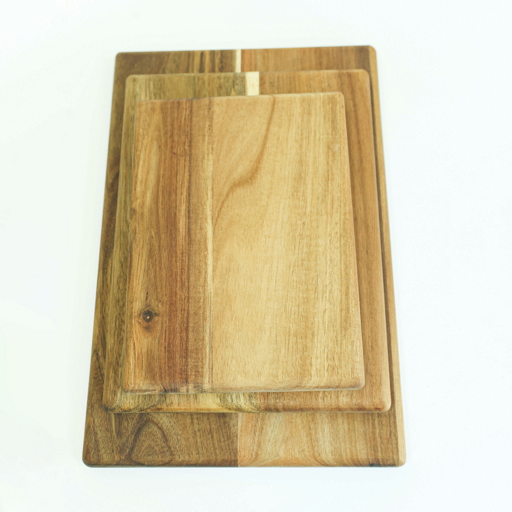 Rectangle Acacia Wood Cutting Board Set of 3 for Kitchen