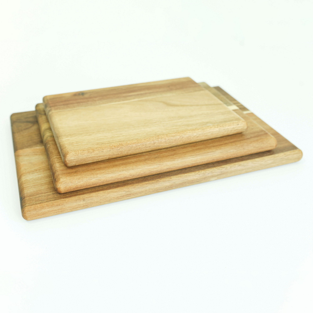 Rectangle Acacia Wood Cutting Board Set of 3 for Kitchen
