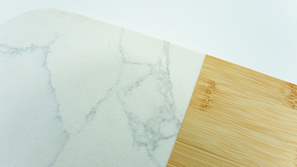 Custom Bamboo and Marble Cutting Board Serving Peel for Cheese / Charcuterie / Bread