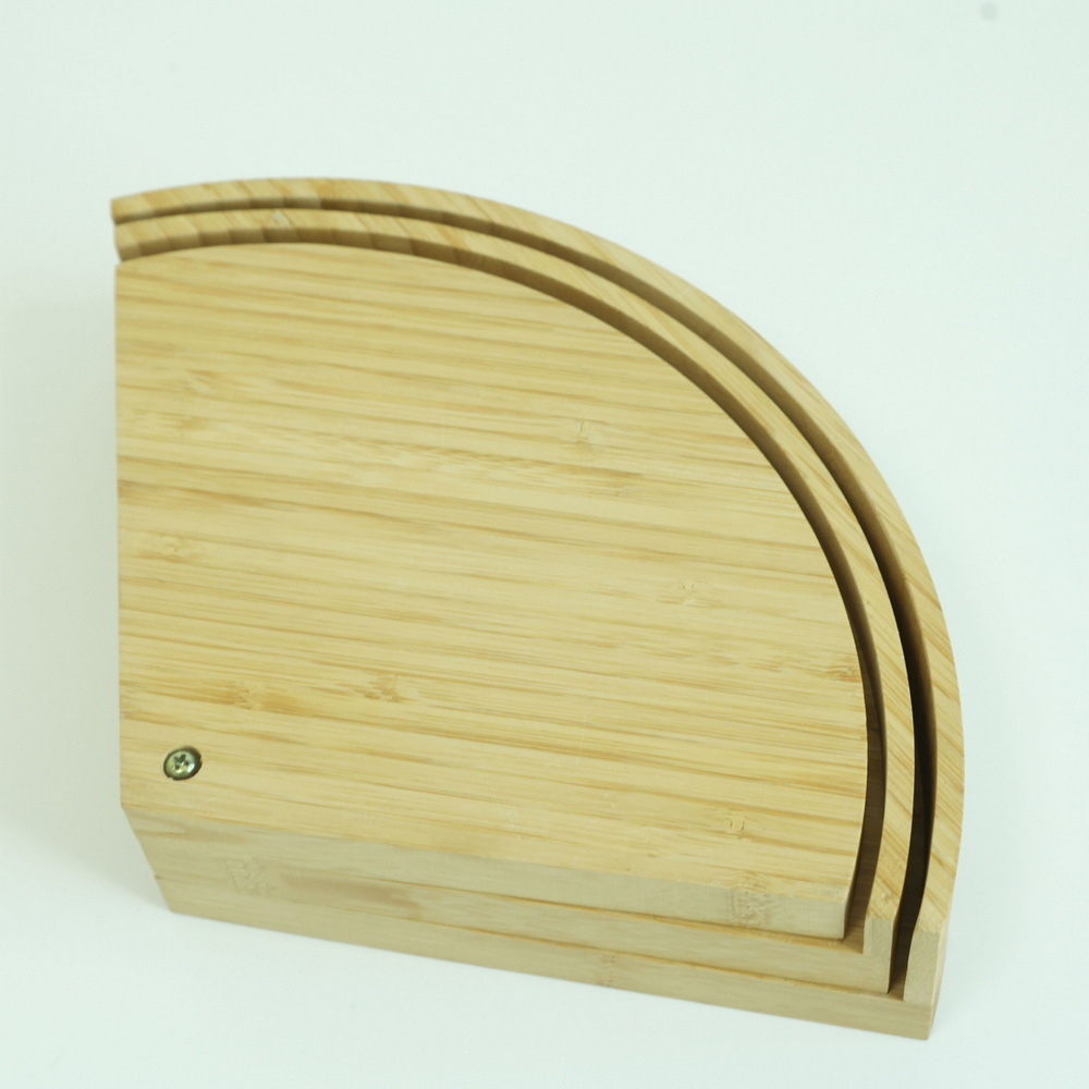 Large and Round Folding Bamboo Wood Rotating Cheese Board Platter