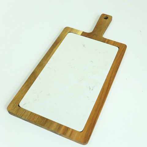 Wooden Marble Serving Tray Serving Board with Removable Marble