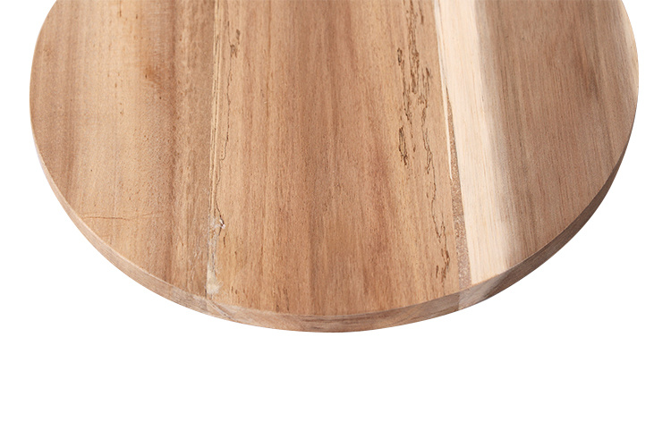 Lively Home Goods Round Blank Acacia Wood Cutting Board with Handle Wholesale