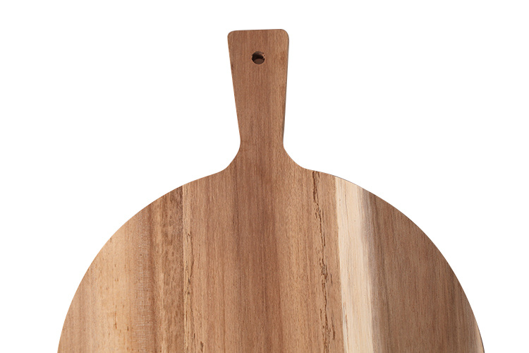 Lively Home Goods Round Blank Acacia Wood Cutting Board with Handle Wholesale