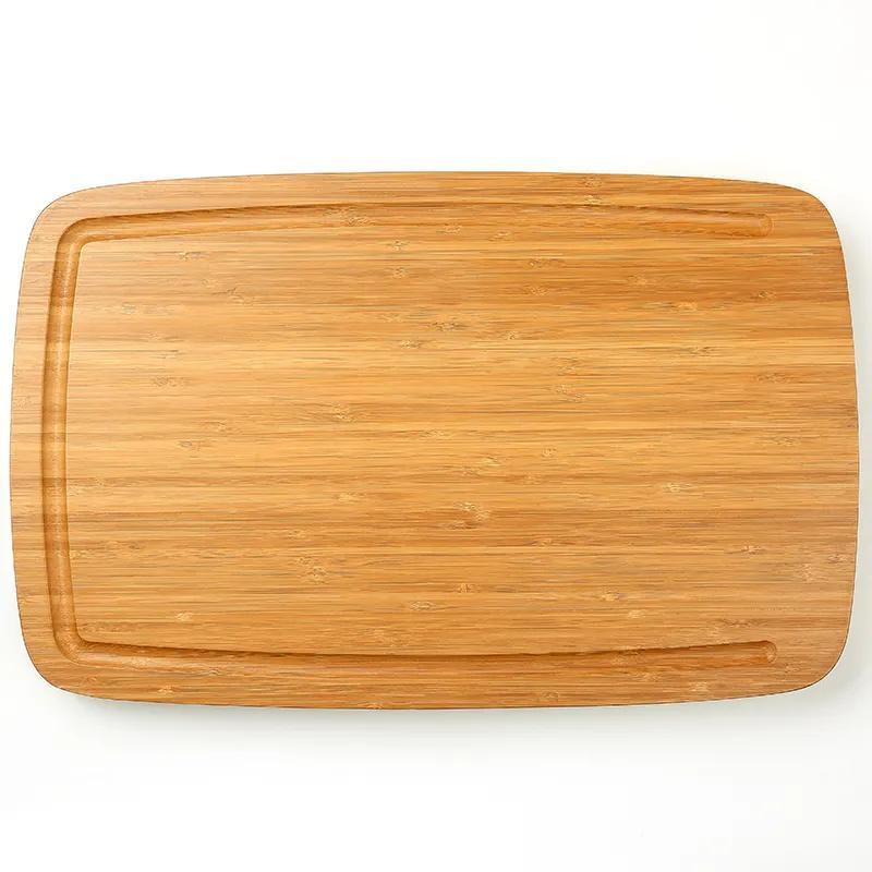 Large Steak Serving Chopping Block Bamboo Cutting Board with Juice Groove