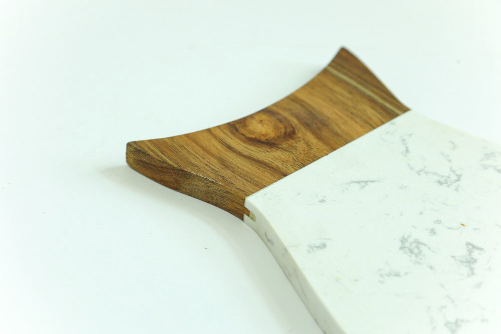 Two -Tone Fish Shape Marble Wood Cutting Board Cheese Board