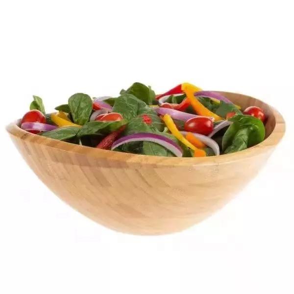 11 Inch Large Oval Bamboo Serving Bowl Salad Bowl Fruit Bowl