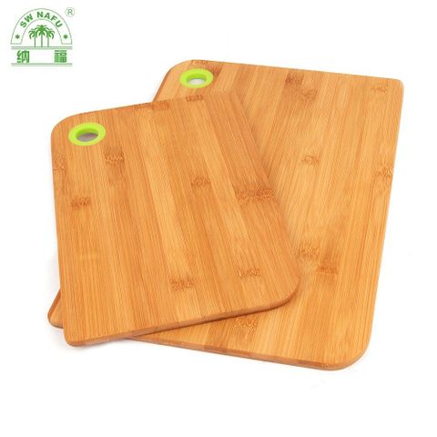 Popular Smart Wood Bamboo Cutting Board Chopping Block Set of 2 with Silicone Hanging Hole