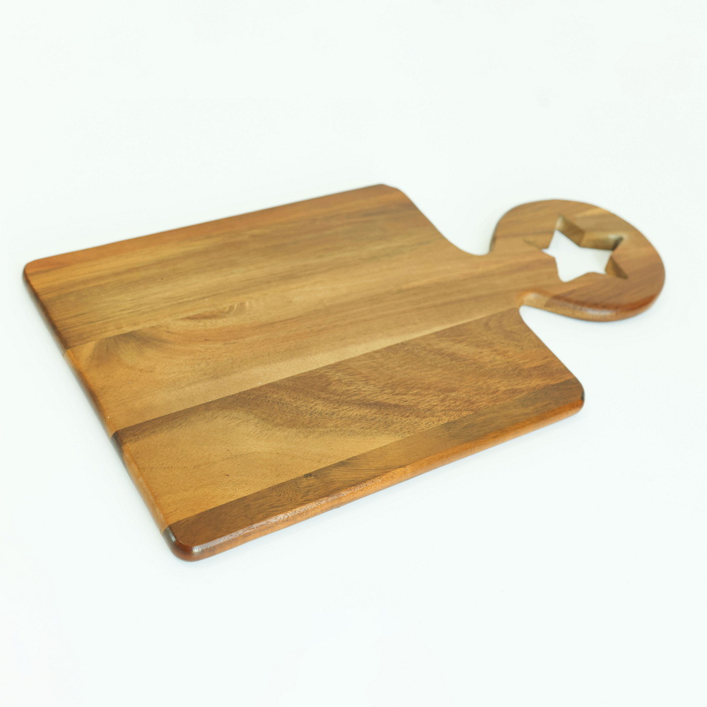 Paddle Shape Wood Chopping Serving Board for Kitchen with Handle
